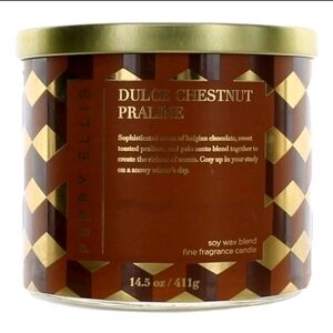 Perry Ellis Dulce Chestnut Praline Candle - Brown and Gold